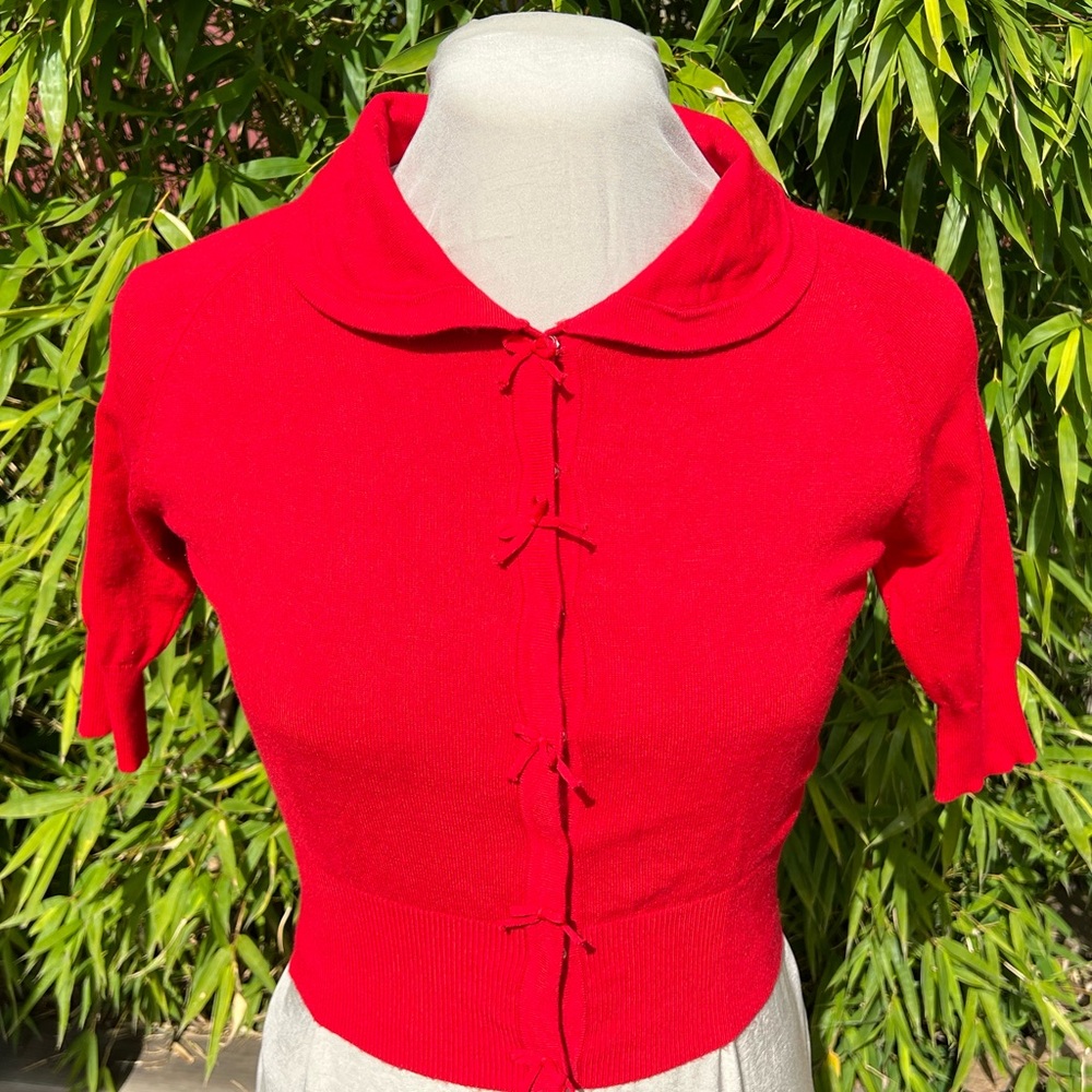 Dancing Days Vintage Pin-Up Crop Sweater - Medium